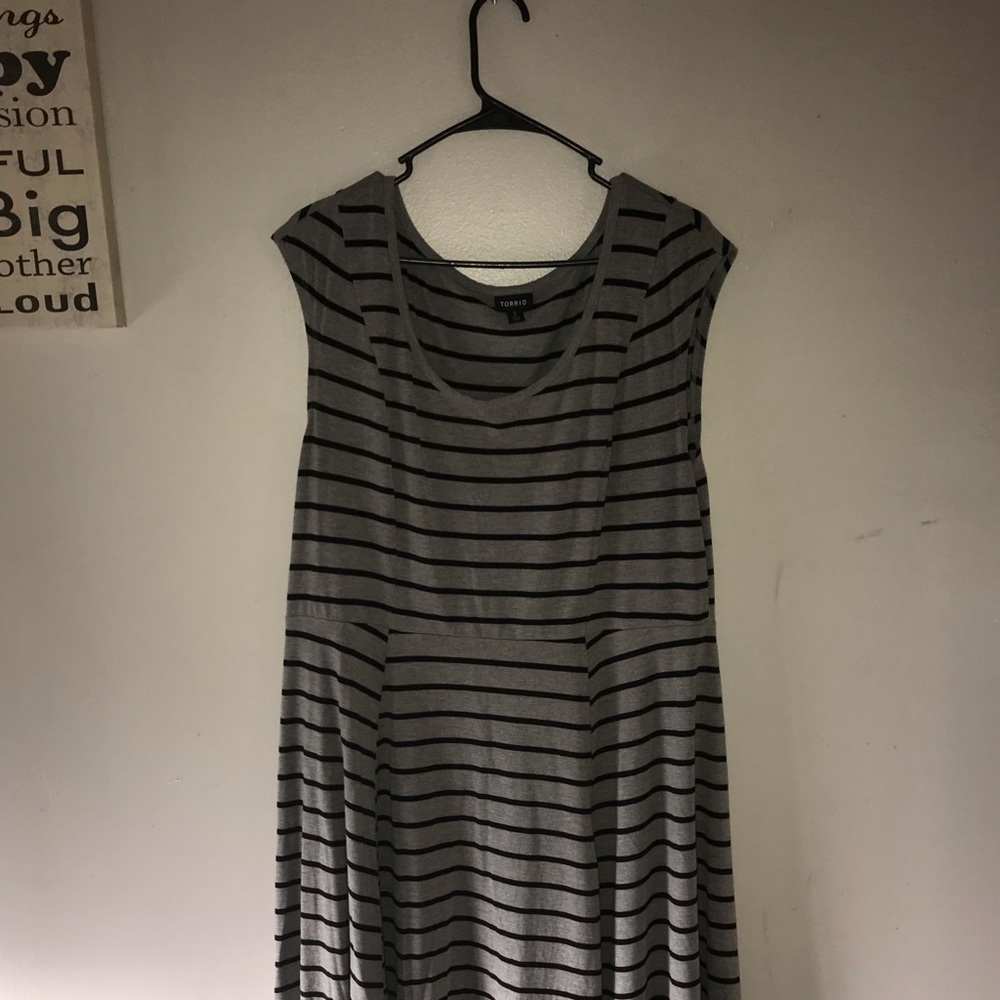 Grey striped dress